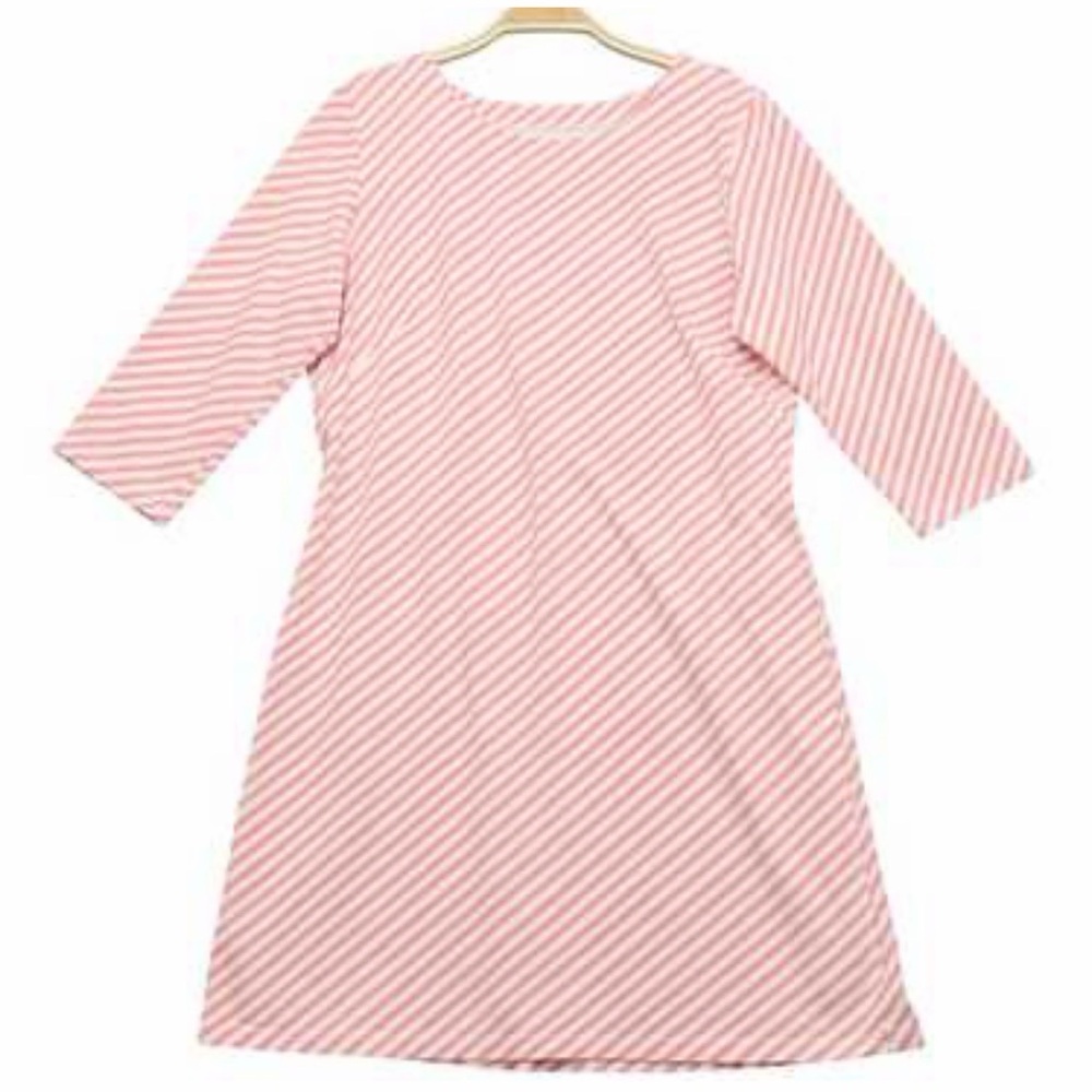 MAHI GOLD Pink and White Striped Dress